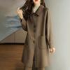Winter Coat Women Thermal Overcoat Turn Down Collar Long Sleeves Loose Fit Cardigan Single Breasted Pure Color Pockets Commuting Dating Winter Jacket