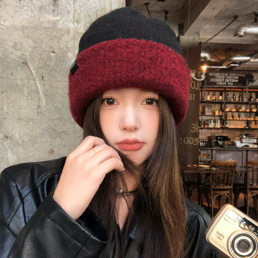 Wool Blend Letter Knitted Hat For Women Winter Cold Weather Warmth