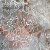 Off White Net Flowers Lace Fabric with Sequins Allover Shiny, 1.5 Meters Wide High Quality Lining Fabric 1M Promot