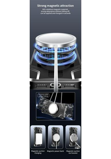 Magnetic Rotating Stand Case for iPhone 15 Pro Max and iPhone 14: Transparent Battle Armor Design