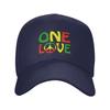 Custom Fashion Unisex ONE LOVE With Peace Symbol Baseball Cap Adult Jamaican Reggae Adjustable Dad Hat Unisex Sports Snapback Caps