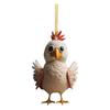 Acrylic Playful Christmas Chicken Car Pendant For Cheerful Holiday Home Decoration