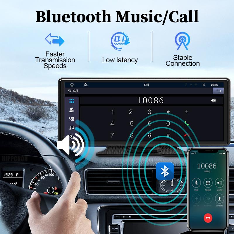 Car Radio 9.3 Channel Portable CarPlay Multimedia Android Auto Video Player Touch Screen with Remote Control Rearview Camera