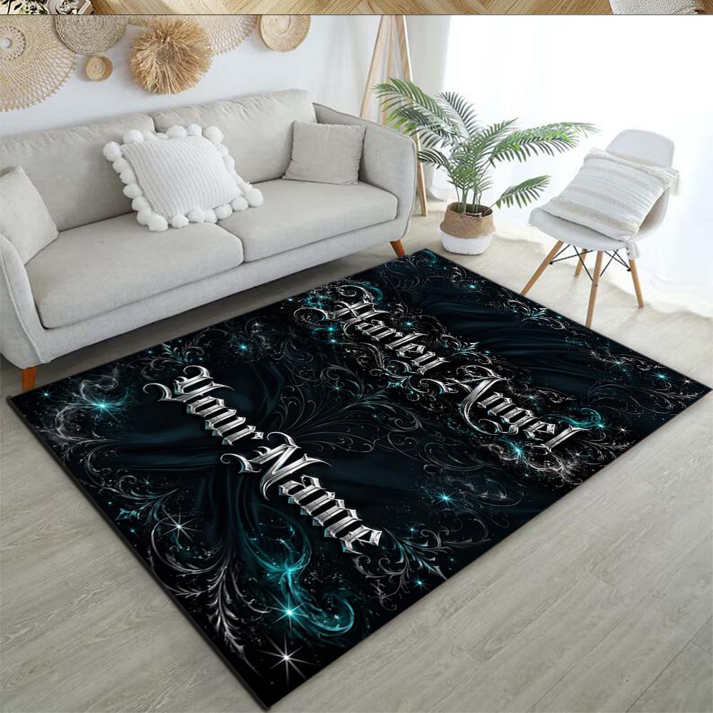Harley-davidson Motorcycles Customize Text Carpet Design for Bedrooms Dormitory Game Room Decorate Room Antislip Carpet Office Home Decor