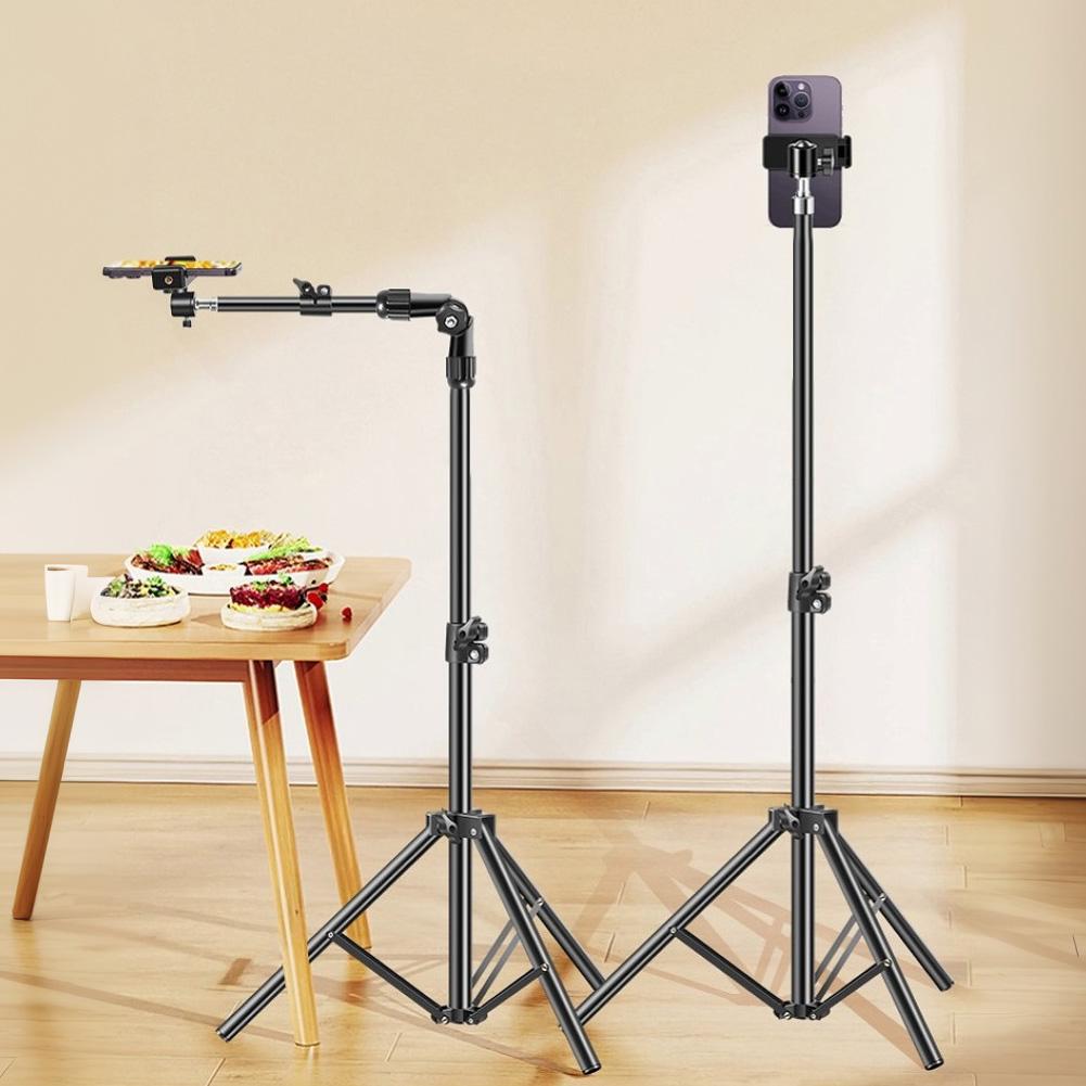 Phone Tripod Adjustable Horizontal Overhead Tripod Cell Phone Tripod Stand for Recording