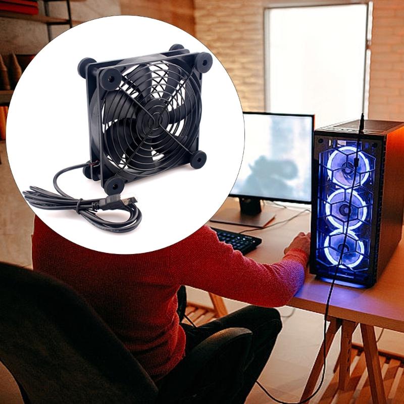 120mm USB Router Fan 12050 2000RPM Computer Router Cooling Fan for Receiver DVR Computer Cabinet