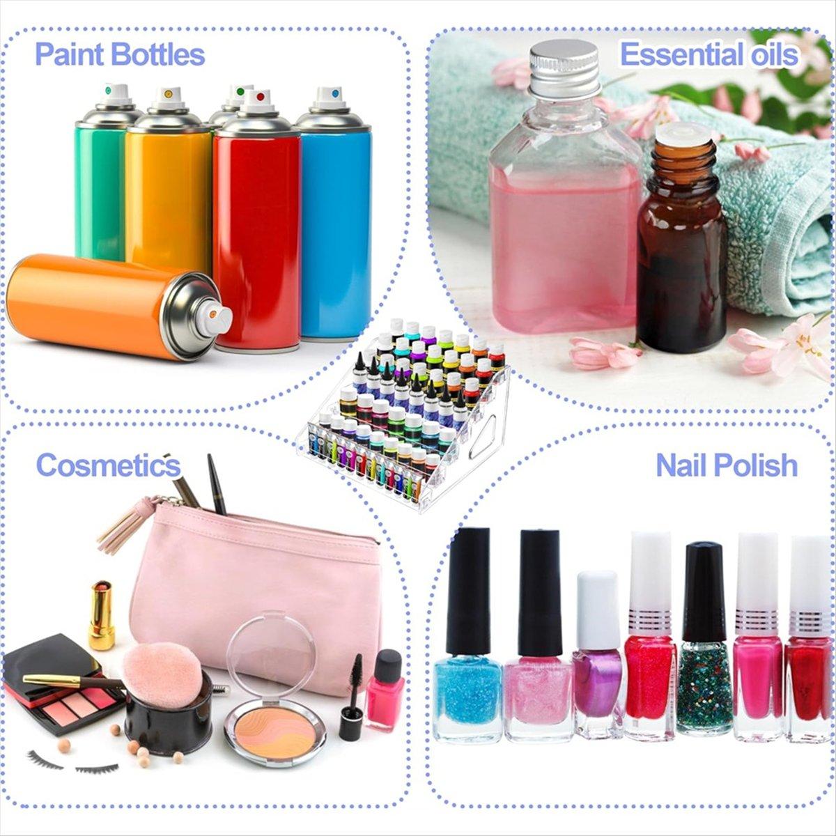 

BHBL 6Pcs Acrylic Paint Organizer with Brush Holder, 7-Tier Miniature Paint Storage,Craft Storage Rack for 2oz Acrylic Paints China Mainland