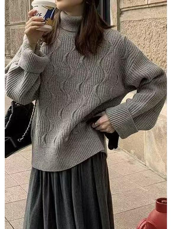

Big Red Zodiac Thick Knit High Neck Cardigan - Autumn/Winter Christmas Couple Sweater One Size (Fits 85-135kg) сірий колір