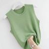 New Vest Women's Round Neck Large Size Pullover with Thin Bottom and Slim Body, Simple and Thin Inside and Sleeveless.