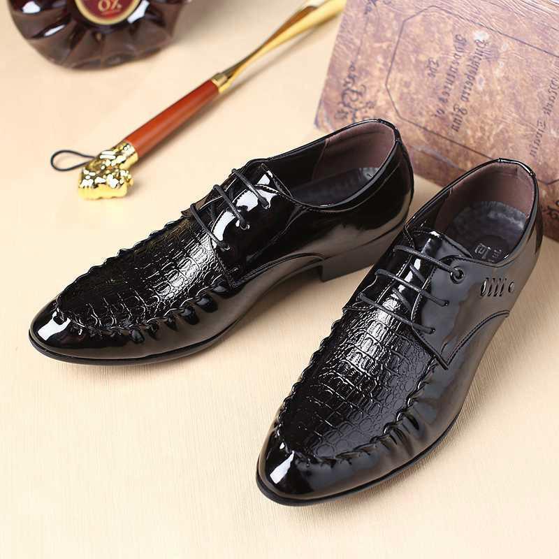 Neue Herren Krokodil Muster Business Leder Schuhe Formelle Kleidung Herrenschuhe Jugend All-Match Formelle Kleidung Casual Herren Einzelschuhe
