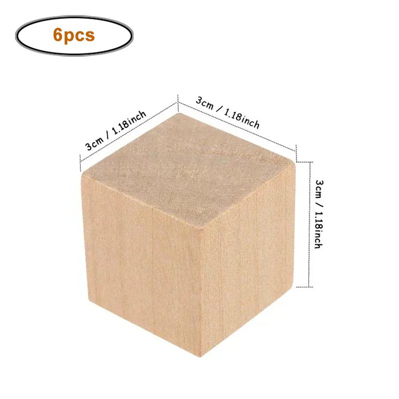 1-5cm Natural Blank Wooden Blocks, Unfinished Pine Wood Cube for DIY Craft Art, Painting, Home Decor, Puzzle Making, Baby Shower