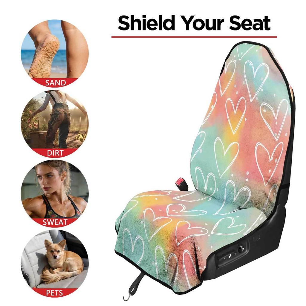 Universal Car Seat Towel Cover: Front Seat Protector for Gym, Workout, All Seasons