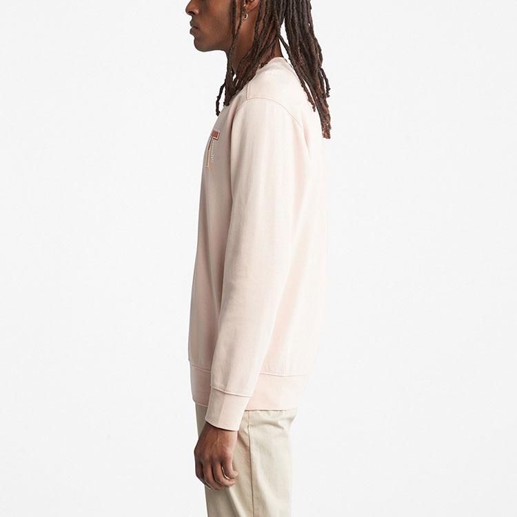 Timberland Letter Knit Crewneck Sweatshirt Men Sweatshirt Light-Pink A62VN-662