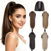 16" Short Straight Claw Clip in Ponytail Extension Synthetic Hairpieces for Women Daily Party