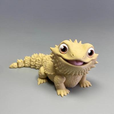 Niedliche Bartagamen-Figur 3D-gedruckte Echsenstatue Handgefertigte Dekoration für Reptilienliebhaber Zuhause Schlafzimmer Schreibtischdekoration