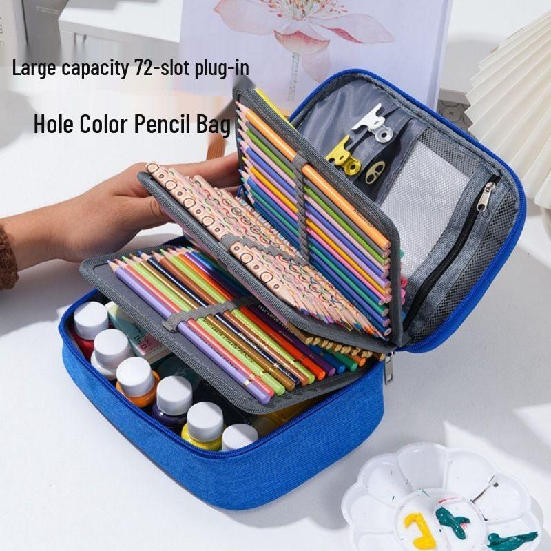 Large Capacity Multi-color Oxford Student Pencil Case & Stationery Box