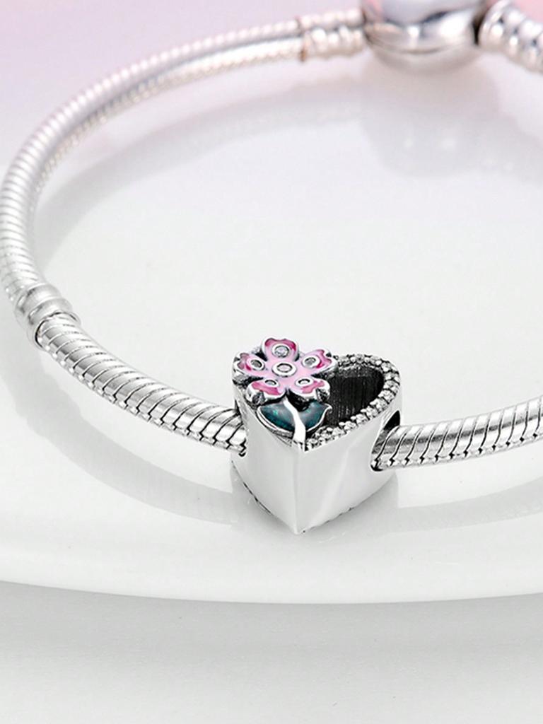 Charms Plata Copper Colors Spring Sunflowers Cherry Blossoms Beads Pendant For Original Bracelet For Women Diy Jewelry Love Gift