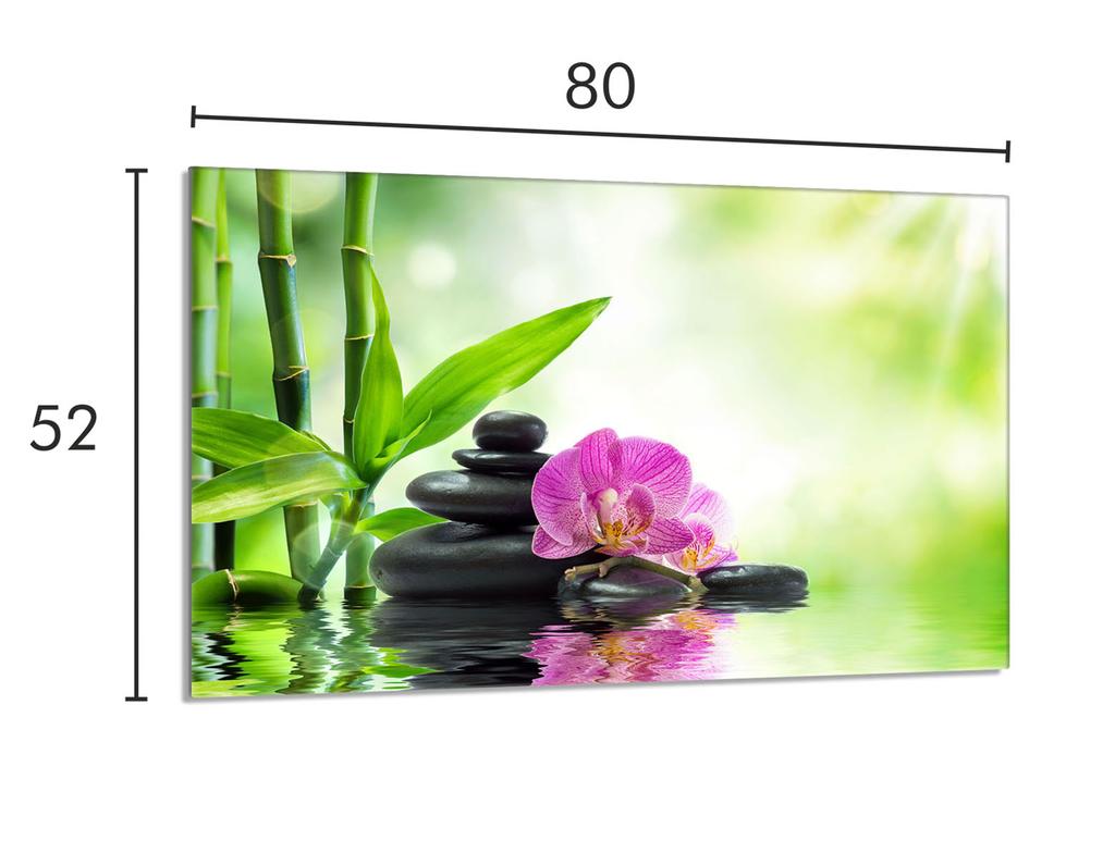 Szklana płyta ochronna na kuchenkę 80x52 Orchidea