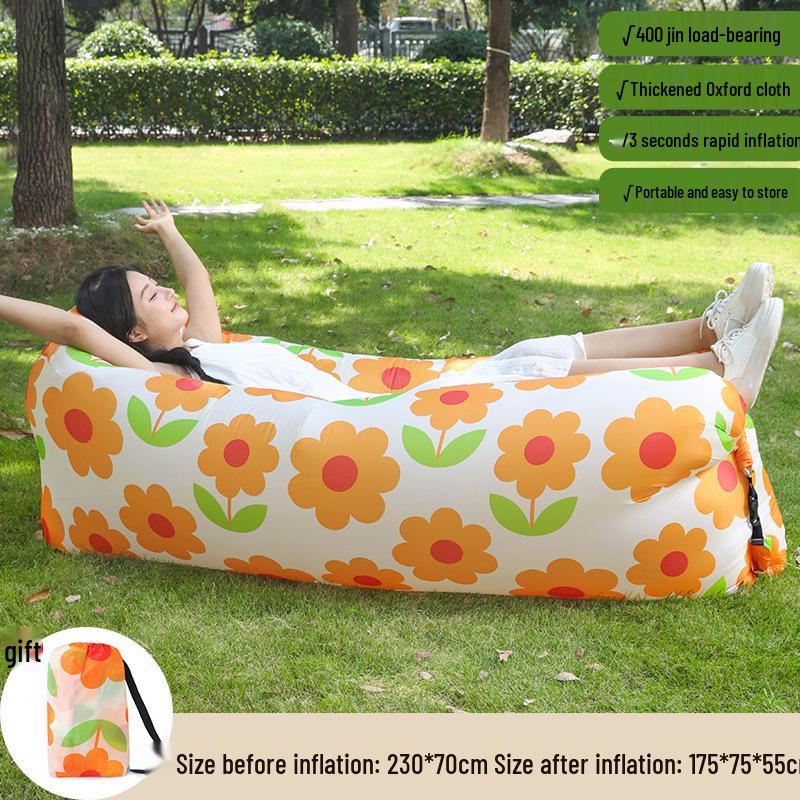Inflatable Pillow-Style Sofa: Portable, Foldable Outdoor Air Bed for Lazy Lounging