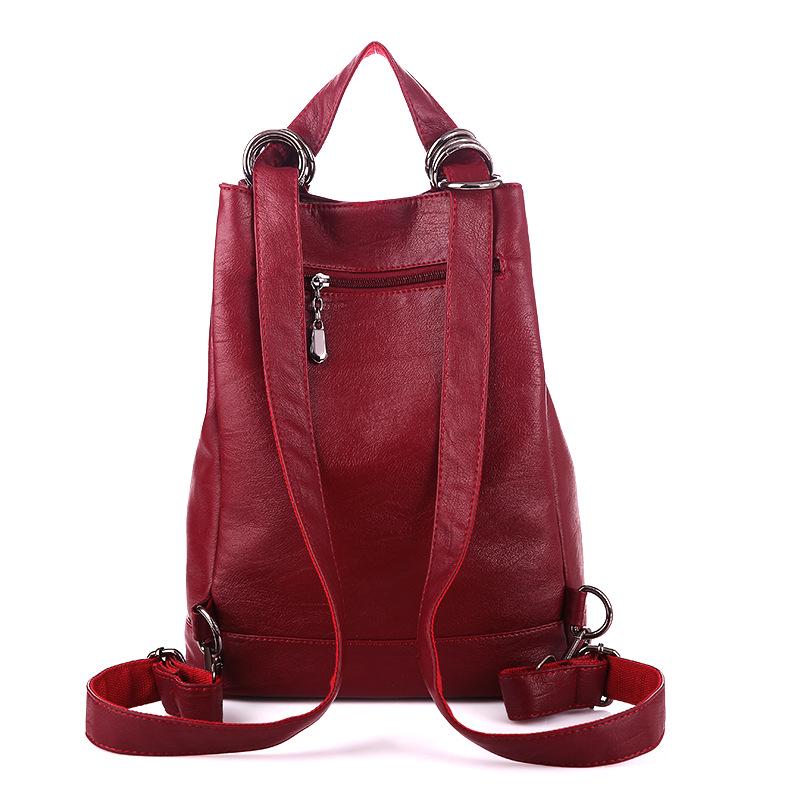 Korean Style Women's Soft Leather Backpack - Large Capacity, Versatile, for Autumn/Winter.