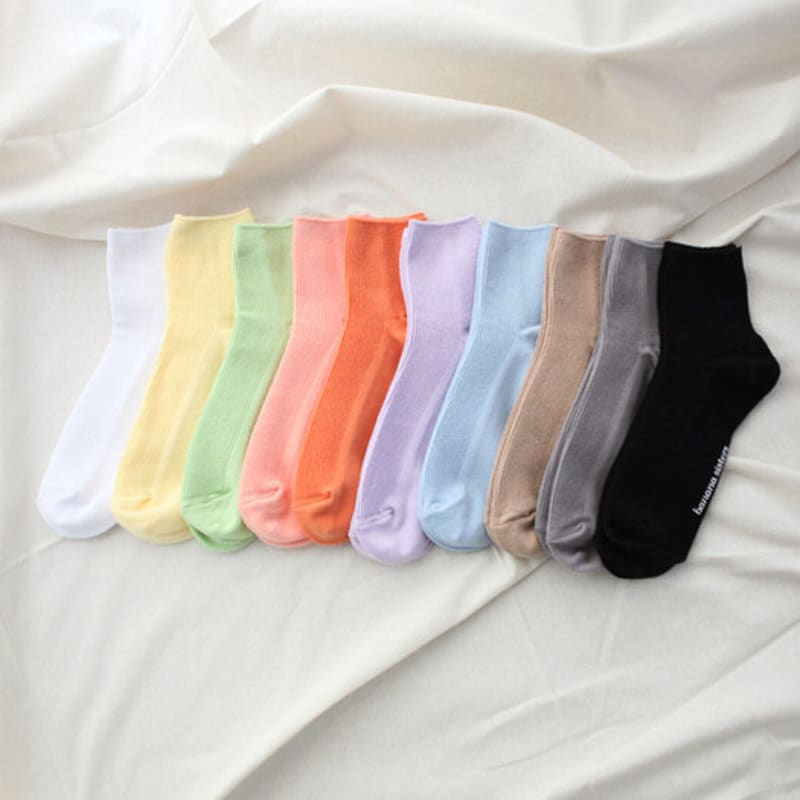 bananasisters [1+1] Pastel Mini Gold Socks 10 Colors
