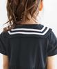 Bee Sailor Dress for Short Navy Girls, Kids, Sleeves, Collar, Pockets, Summer, Shh01843, 140cm,