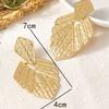 European and American jewelry fashion leaf gold earrings women's high sense exaggerated geometric metal stud earrings