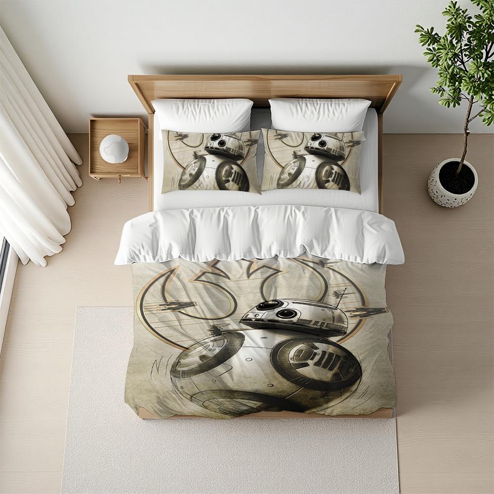 Bb-8 S-Star W-Wars Duvet Cover Set Home Style Bedding Soft Laundry Cotton Bed 3 Piece Set Student Dormitory Gift