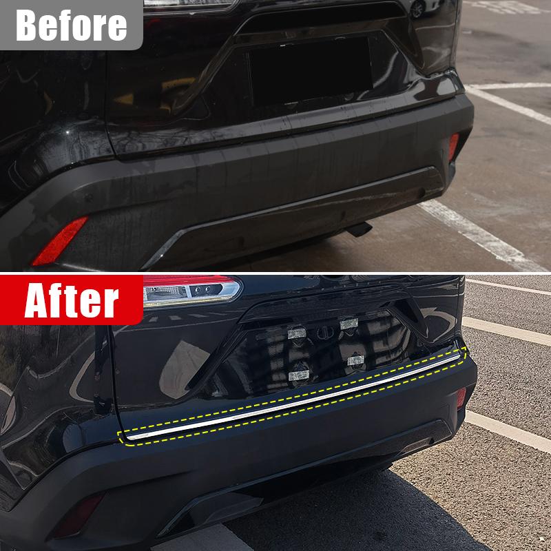For Toyota Corolla Cross XG10 - 2024 2025 Stainless Steel Car Rear Trunk Tail Gate Door Strip Cover Trim Strip Sticker