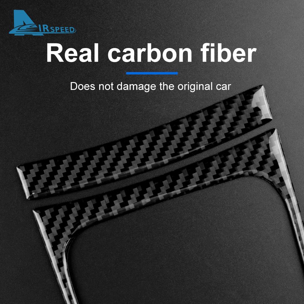 Real Soft Carbon Fiber Sticker For Ford Mustang 2015 2016 2017 2018 2019 2020 2021 2022 Car Gear shift Panel Trim Accessories