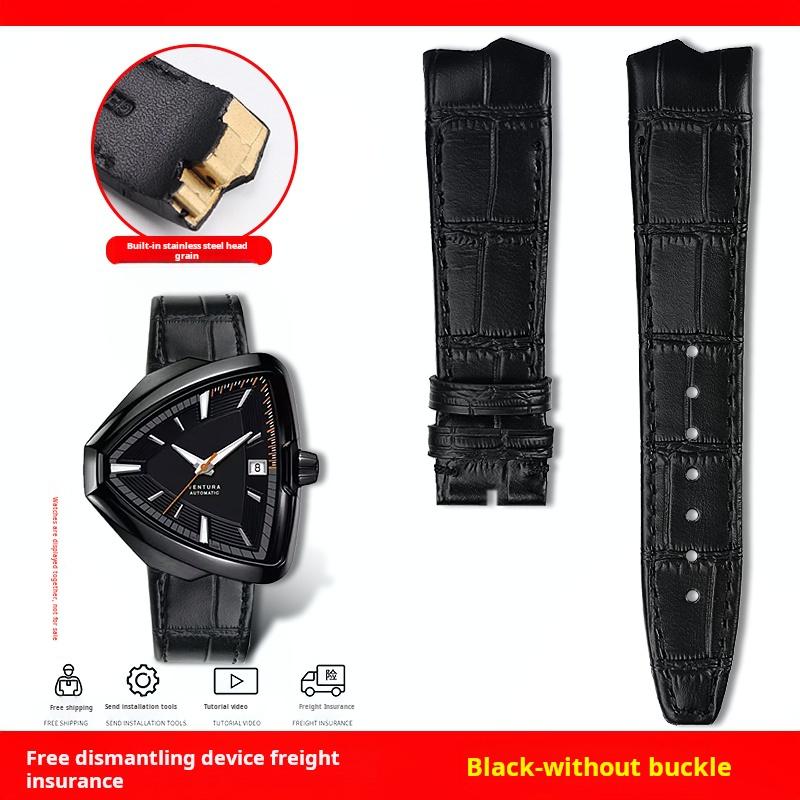 Für Hamilton VENTURA Presley 80. Jubiläum H24535331/H24525331/H24585331 Lederarmband Uhrenarmband Herren Schwarz Braun Armband
