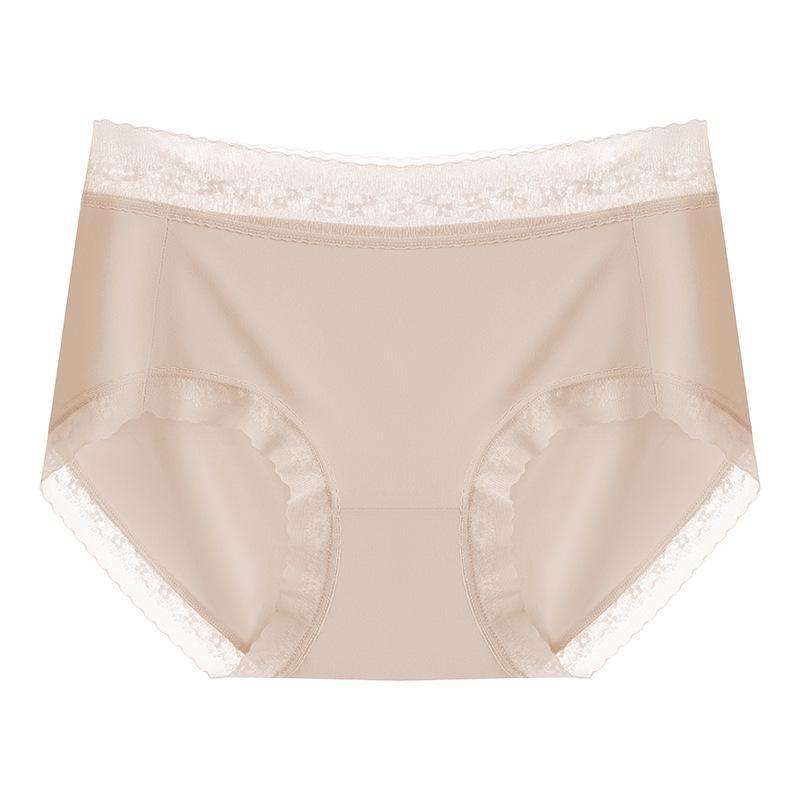 

Дышащие антибактериальные кружевные бесшовные женские трусы с низкой талией из ледяного шелка XL (131-160 catties)
