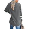 2022 Women's Loose Color Block T-Shirt with Drop Shoulder Sleeves and Round Neck