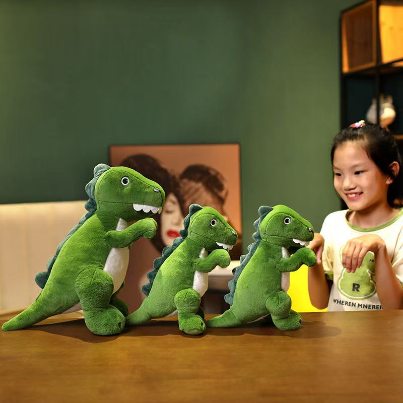 35cm Green Dinosaur Doll Simulation Plush Toy Handmade Doll Cartoon Anime Cute Pillow Cushion Home Decoration Children's Birt
