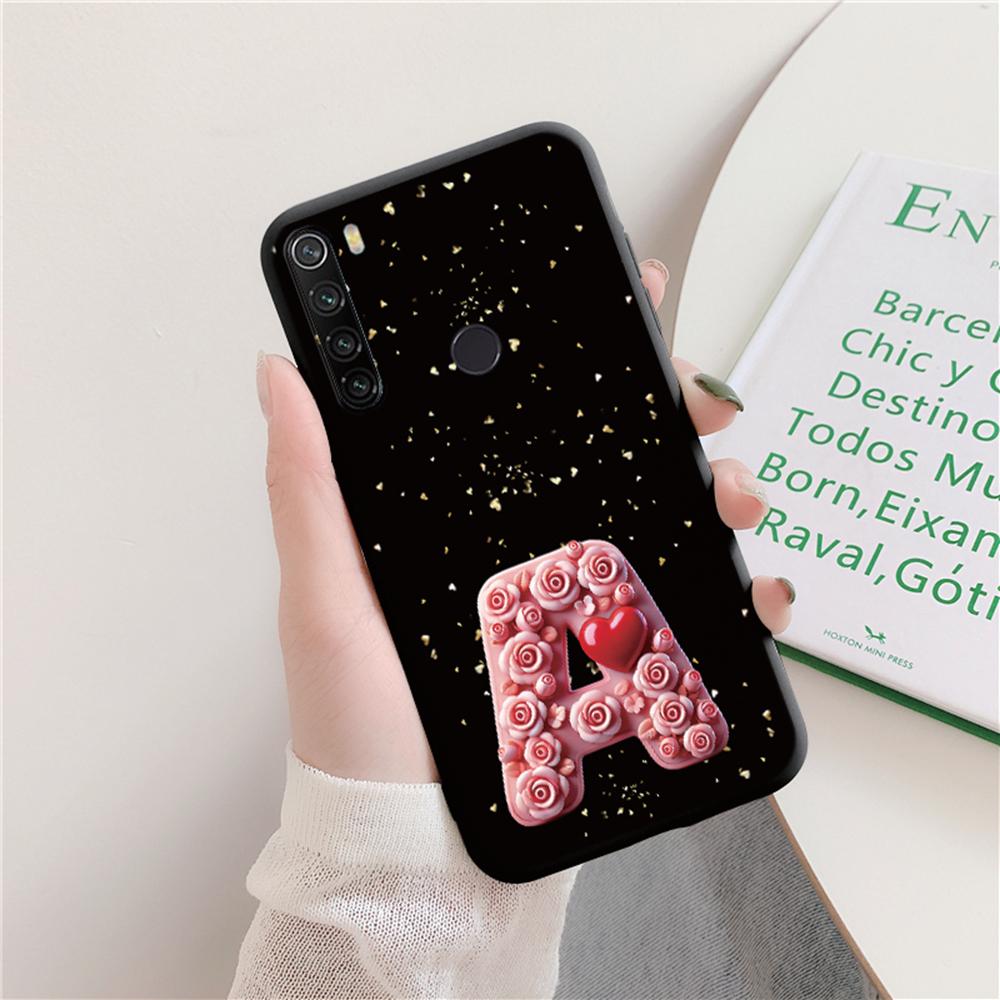 

Artistic Valentine s Day Couple Silicone Protection Cover Rose Heart Love Pink Letters Phone Case for Xiaomi Redmi Note 8 Pro 8T Redmi Note 8
