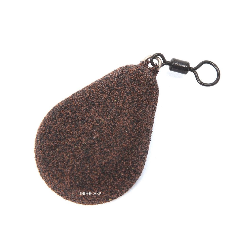 Carp lead flat pear with swivel brown 120 g