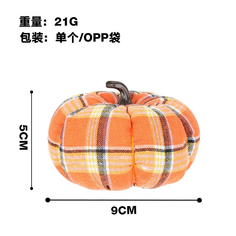 Halloween Decorations Plaid Fabric Pumpkin Ornaments Fall Harvest Thanksgiving Farmhouse Table Decor Set of 3