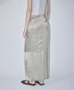 EN OR Metallic Silver Maxi Skirt - Gray