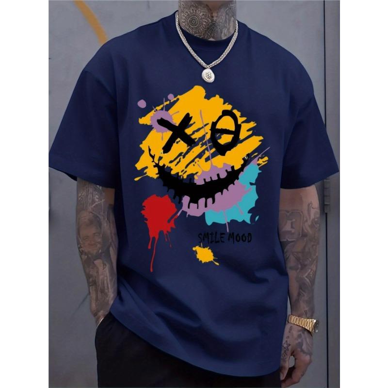Men s fashionable round neck T-shirt S