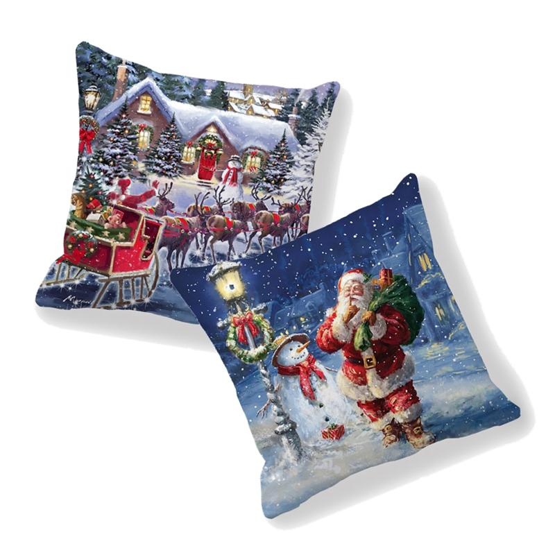 2026 New Year 45cm Christmas Pillowcase Cushion Cover Christmas Decorations for Home Christmas Ornament Gift Happy Noel Xmas