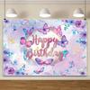 Beautiful Butterfly Flowers Photography Background Banner Party Decoration Girls Gift Baby Shower Birthday Backdrop Custom Props19