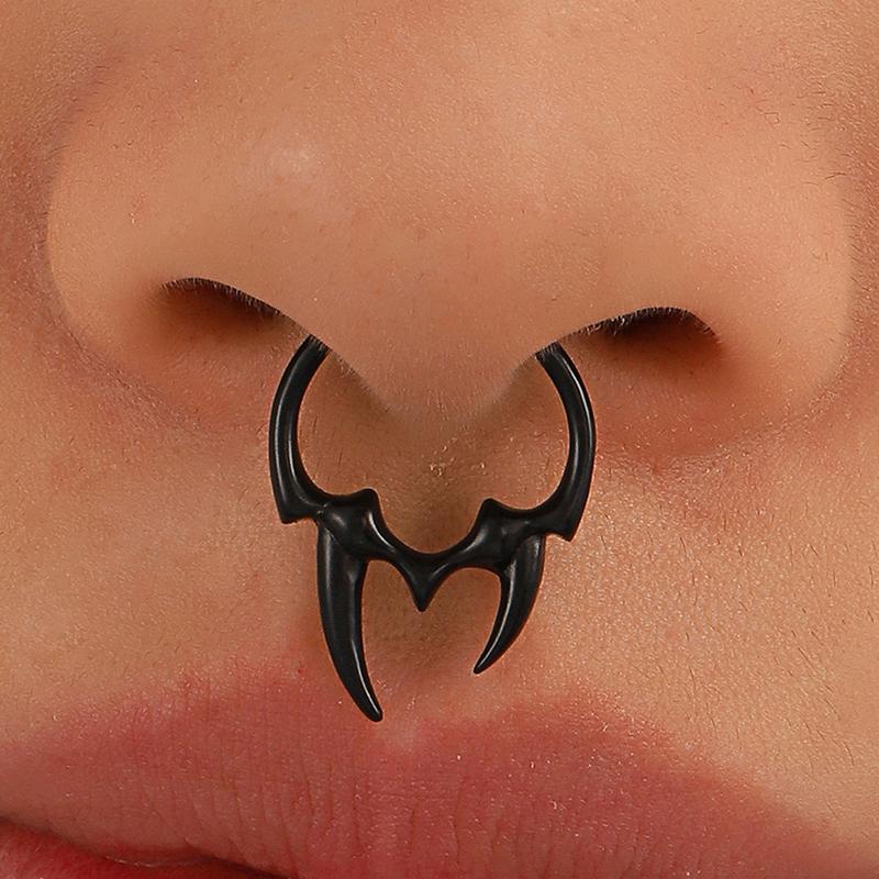 Gothic Horn Nose Clip Non Piercing Fake Nose Ring Non Perforation Body Jewelry