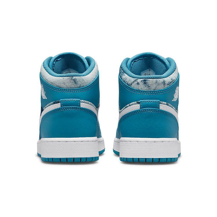 Air Jordan 1 Mid GS Washed Denim Kids Sneakers Blue Dutch-Blue White DM8951-400