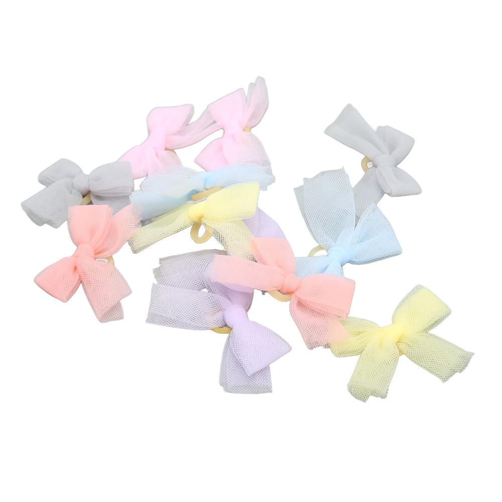 36PCS Sheer Fabric Pet Hair Bow Handmade Pet Hair Clip Sheer Bow Knot Daily Dressing