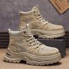 Nowe modne jesienne i zimowe męskie wysokie buty Martin dla studentów, mężczyzn i chłopców, modne buty robocze z miękką podeszwą, ochrona pracy, trampki Martin