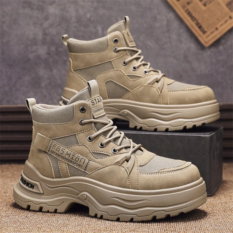 Nová móda Podzim a zima Pánské vysoké boty Martin Studenti Muži Chlapci Trendy Pracovní obuv Měkká podešev Ochrana práce Martin Tenisky