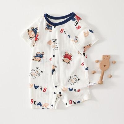 Summer Baby Short Sleeve Modal Romper - Breathable Newborn Outdoor Bodysuit Pajamas