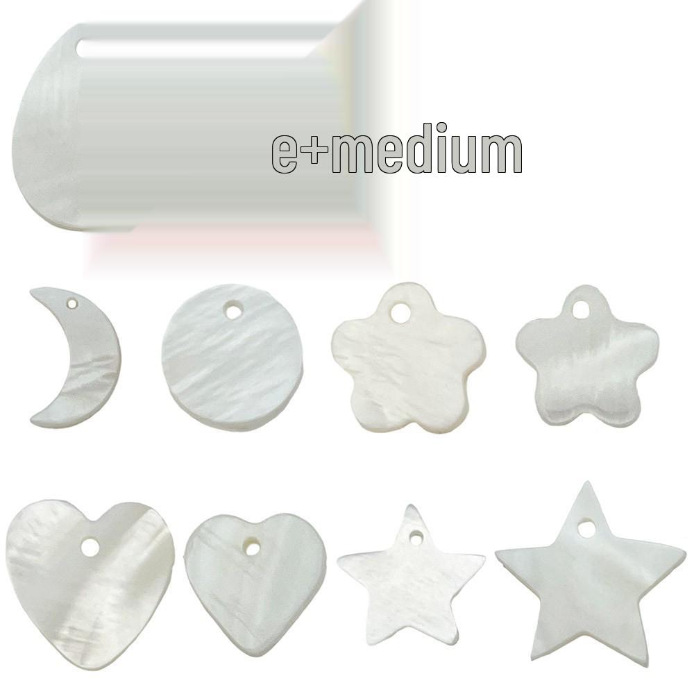 24-Piece Set: White Natural Moon Cross Shell Charms for DIY Jewelry