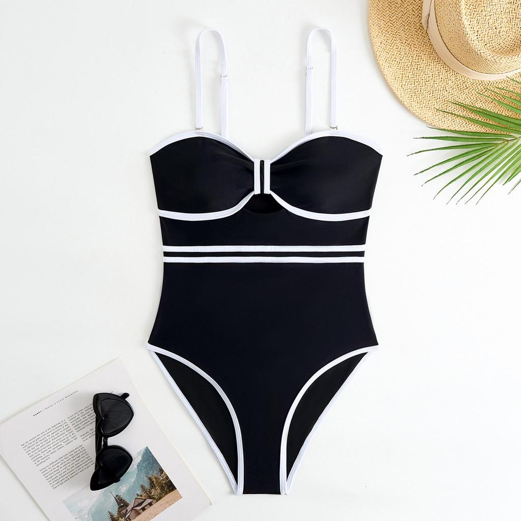 2025 Retro Solid Color One-Piece Swimsuit with Skirt - Bestseller Conservative Swimwear