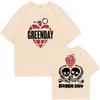 Rare Punk Band Green Day World Tour Graphic T Shirts Men Women Vintage Gothic Rock Oversized Tshirt Male Cotton Casual T-shirts